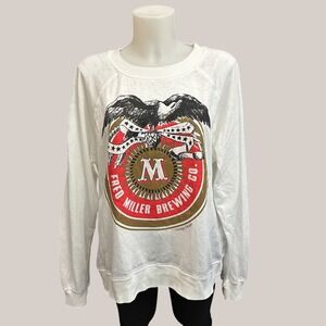 Recycled Karma Fred Miller Brewing Co.Distressed Vintage Design Sweatshirt Small